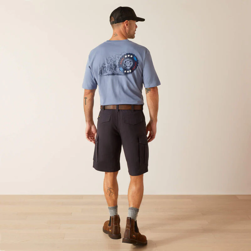 Ariat Men's Rebar DuraStretch Made Tough Cargo 11" Shorts - Charcoal - Image 2