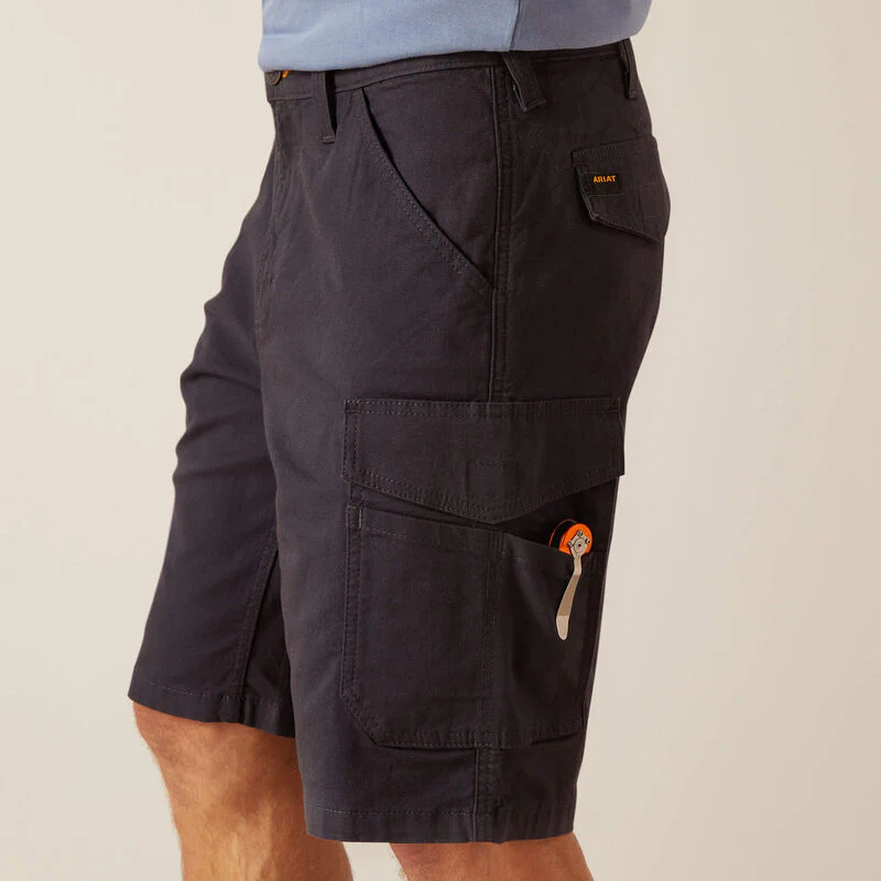 Ariat Men's Rebar DuraStretch Made Tough Cargo 11" Shorts - Charcoal - Image 5