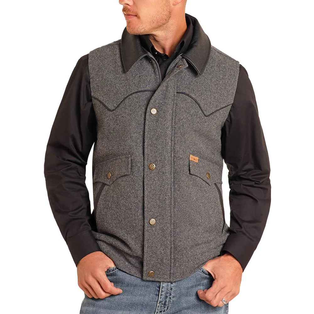 Powder River Men's Tall Heather Holbrook Vest - Assorted Colours - Image 3