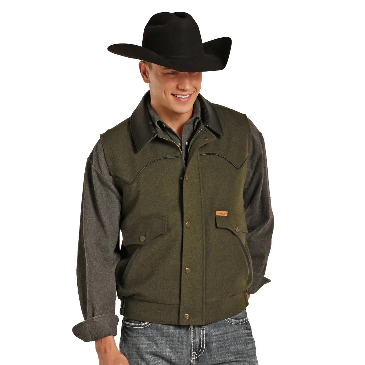 Powder River Men's Tall Heather Holbrook Vest - Assorted Colours - Image 4