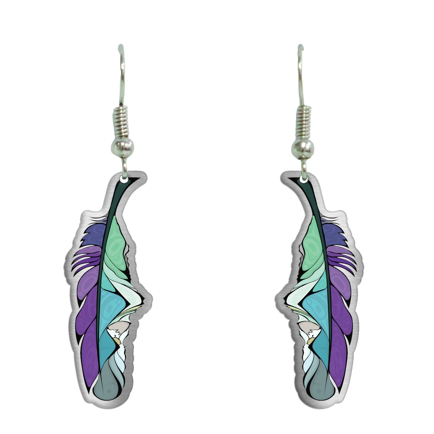 Michelle Stoney Healing Feather Gallery Collection Earrings - Blue/Violet