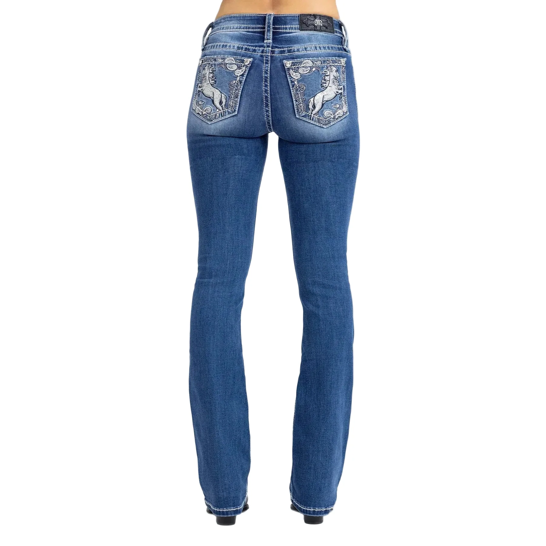 Miss Me Women's Midrise Meadow Boot Cut Jeans- Medium Wash - Image 2