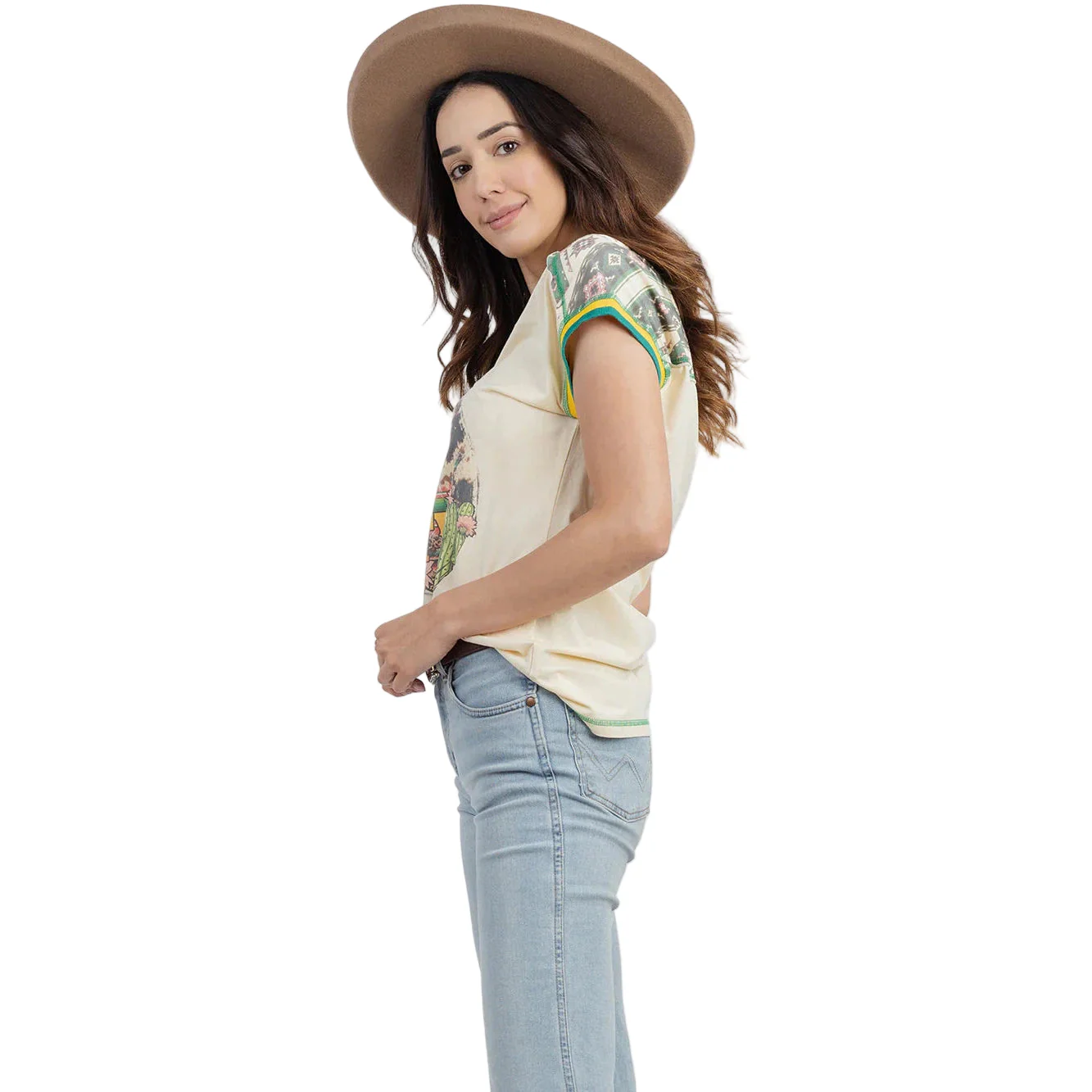 Delila Women's Mineral Wash Salty Graphic Tee - Beige - Image 4