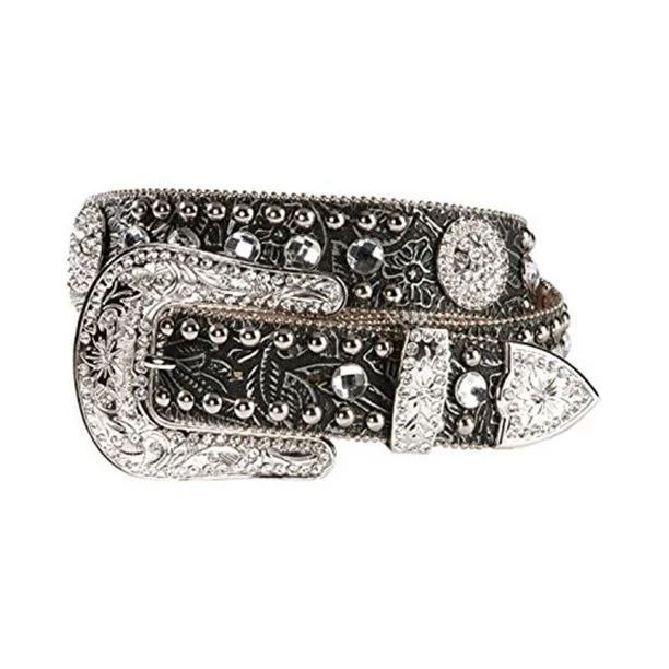 Blazin Roxx Women's Rhinestone Belt - Distressed Black - Image 2
