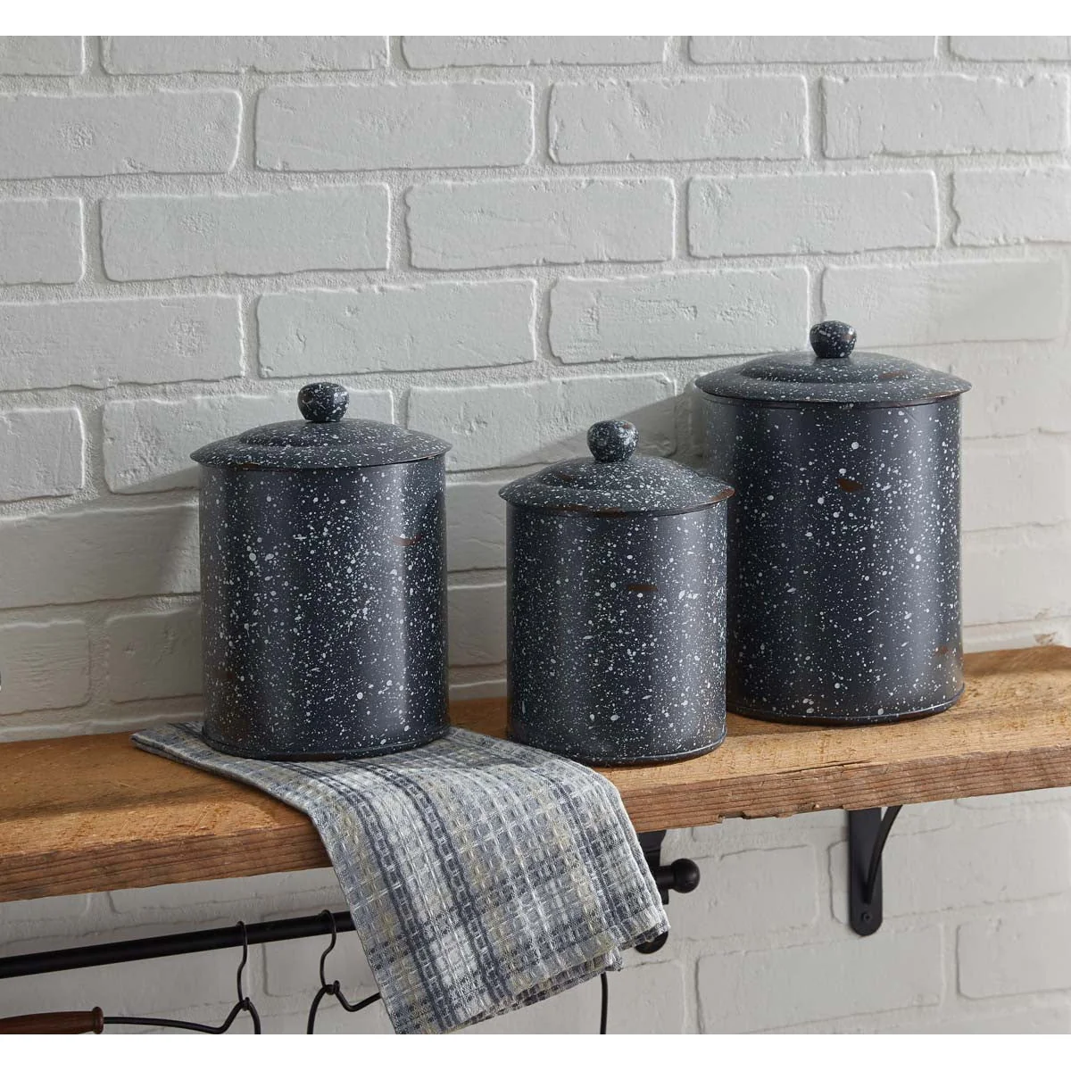 Granite Enamelware Canisters Set - Grey - Image 2