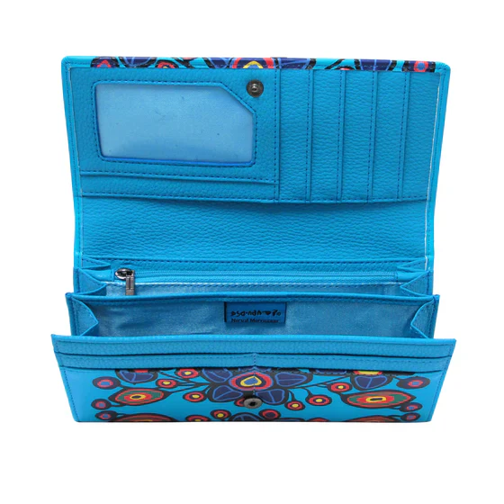 Norval Morrisseau Flowers and Birds Wallet- Blue - Image 2