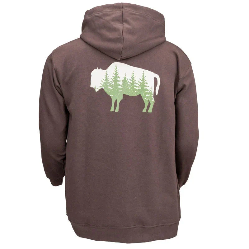 Outback Men's Wayne Long Sleeve Hoodie- Brown - Image 4