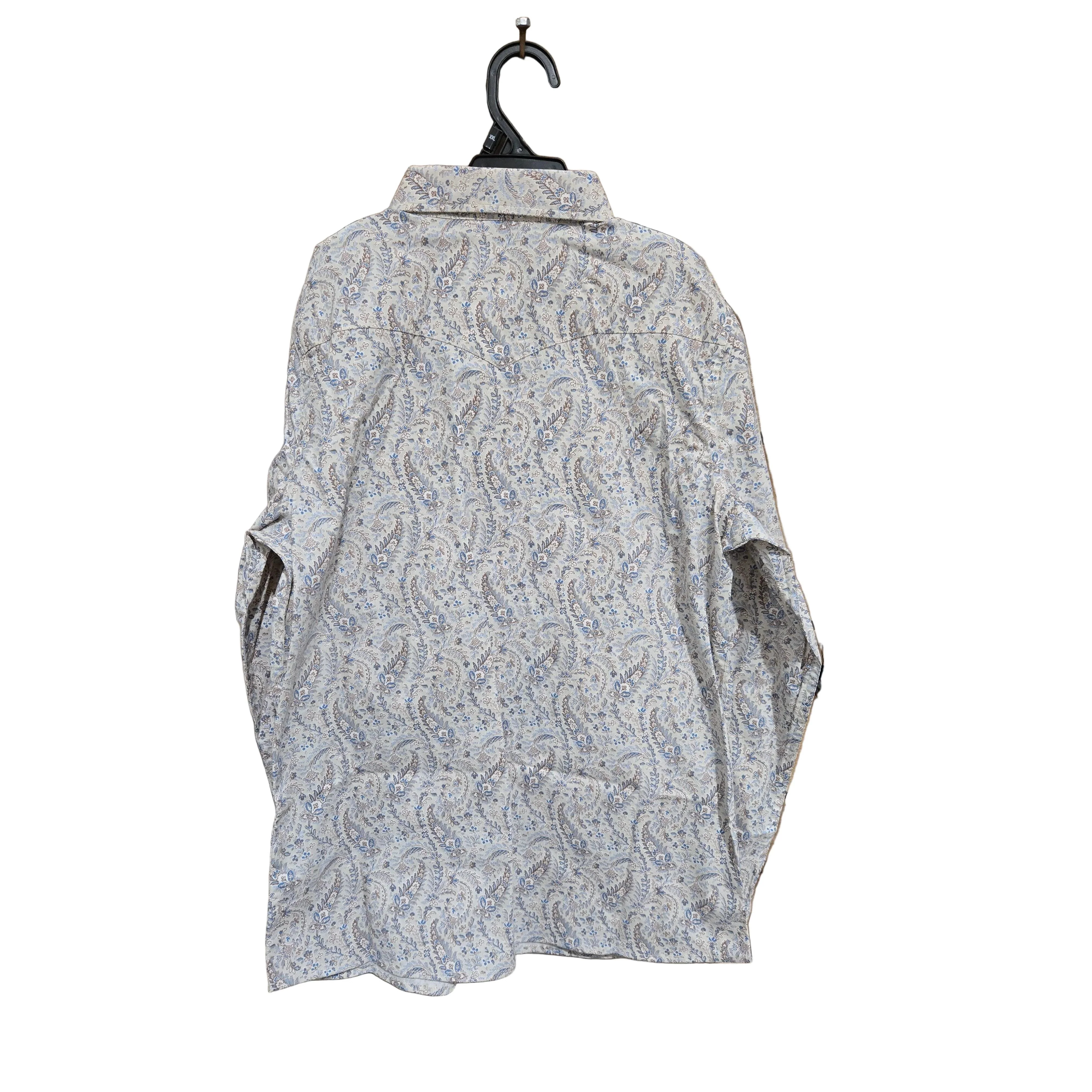 Panhandle Girl's Long Sleeve Print 2 Pocket Snap Shirt - Beige - Image 2