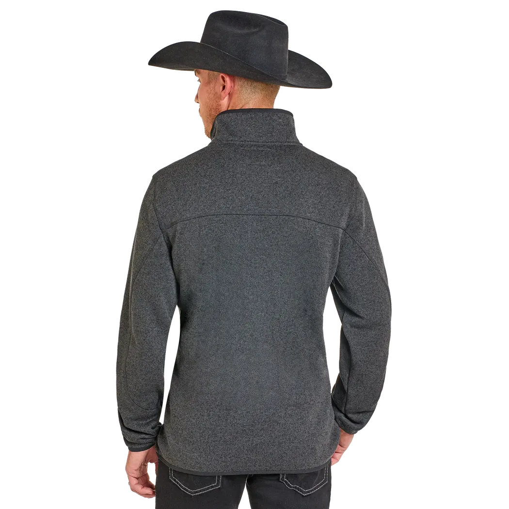 Panhandle Men's Melange Knit Henley Pullover - Black - Image 2