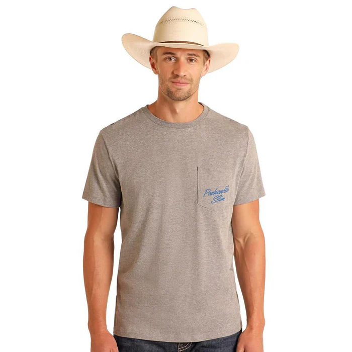 Panhandle Men's Short Sleeve Graphic Tee Shirt-Grey