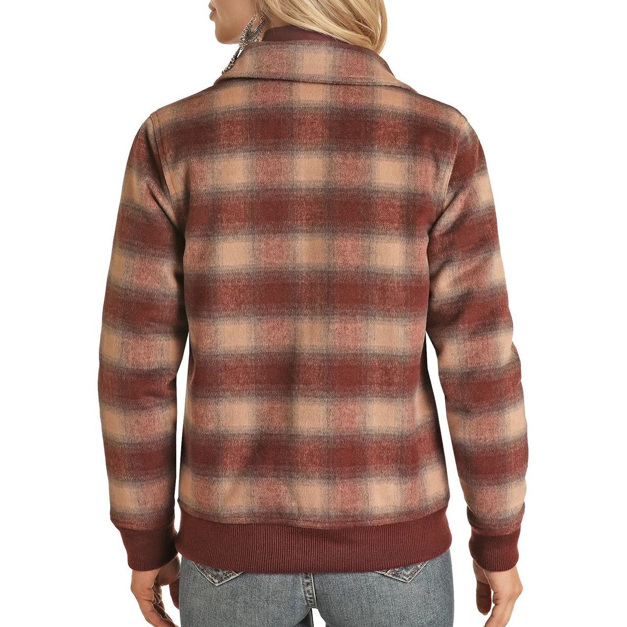 Powder River Bomber Plaid Wool Coat - Image 2
