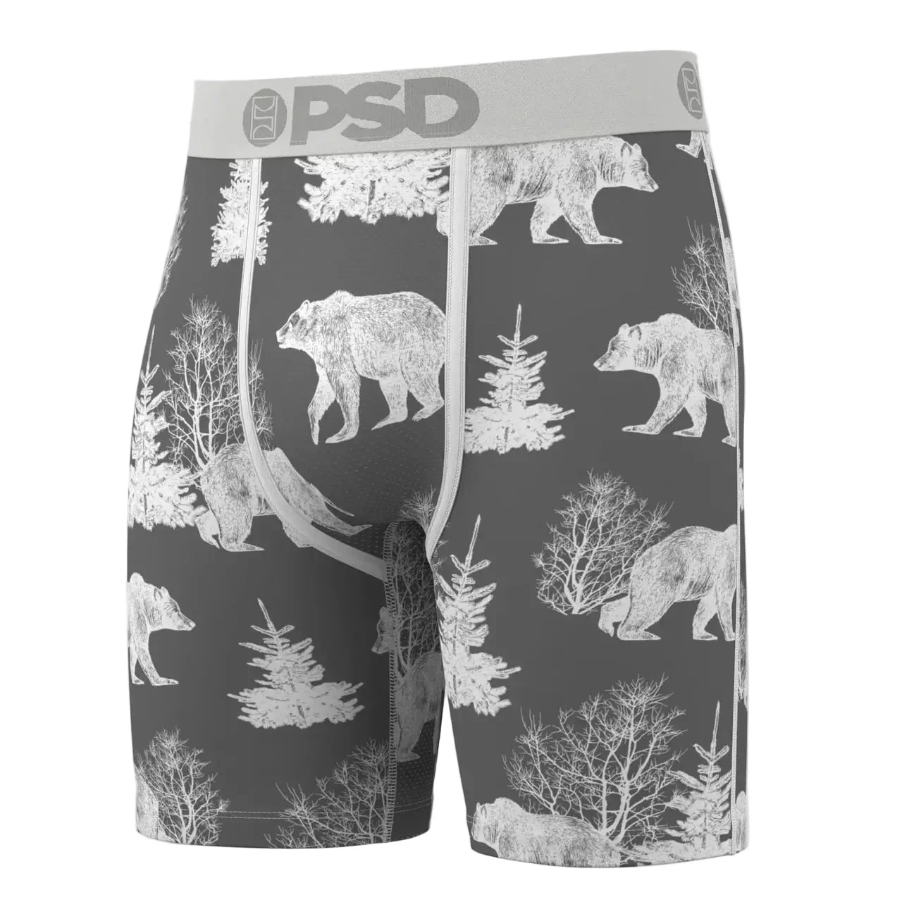 PSD Underwear Bear Chill Standard Length Brief's - Grey/White