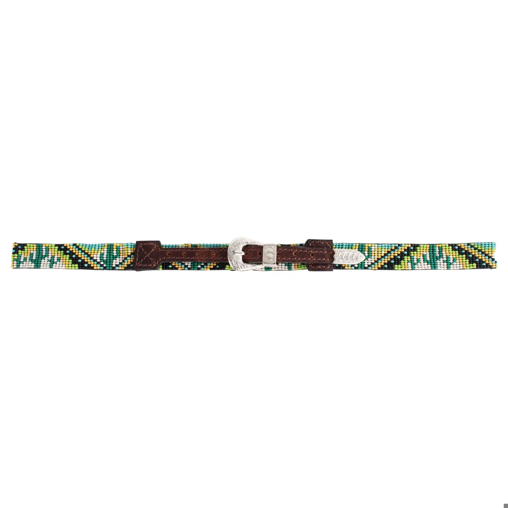 Red Dirt Hat Co. Beaded with Cactus & Buckle Hat Band - Brown/Cactus