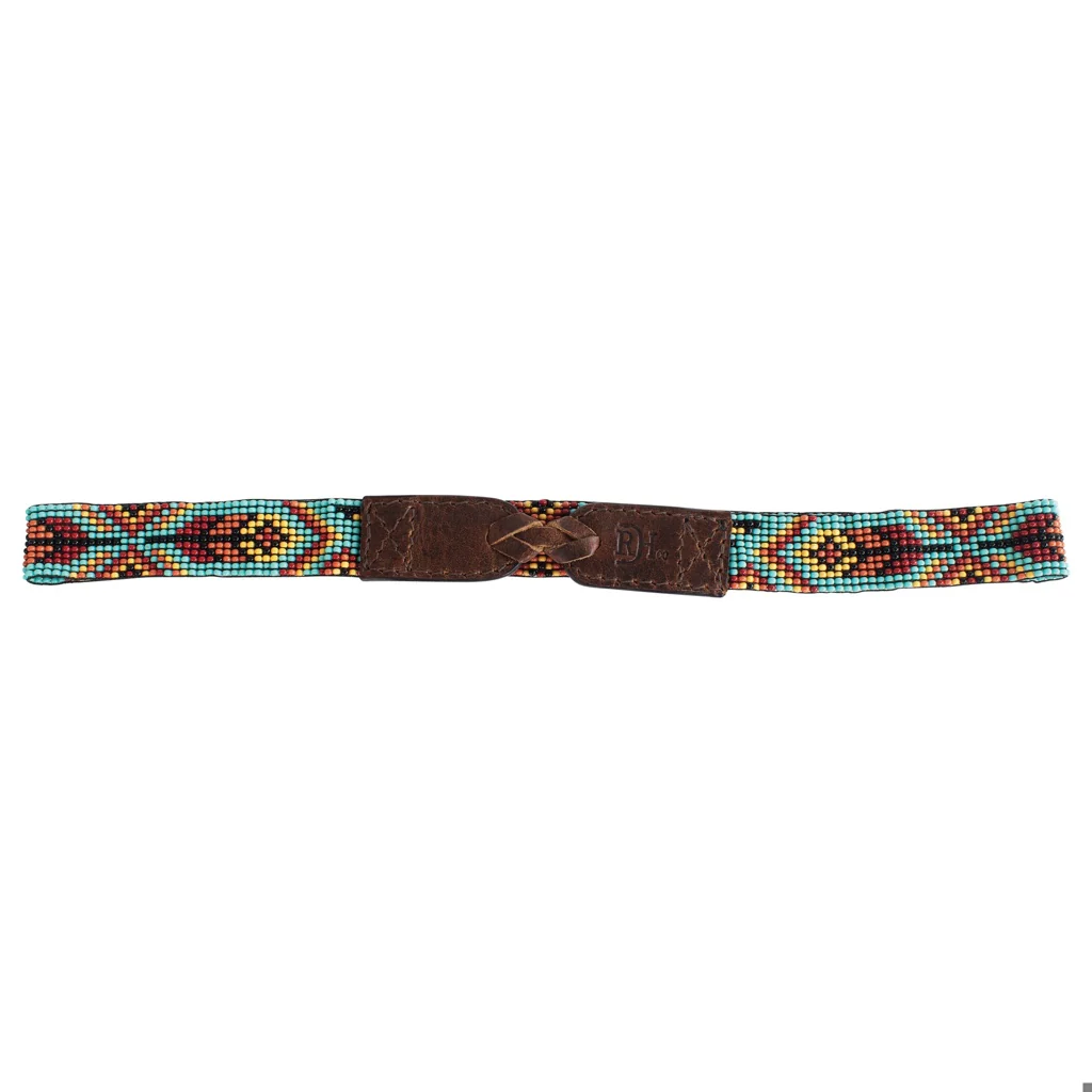 Red Dirt Hat Co. Elastic Beaded Cactus Hat Band - Brown/Cactus