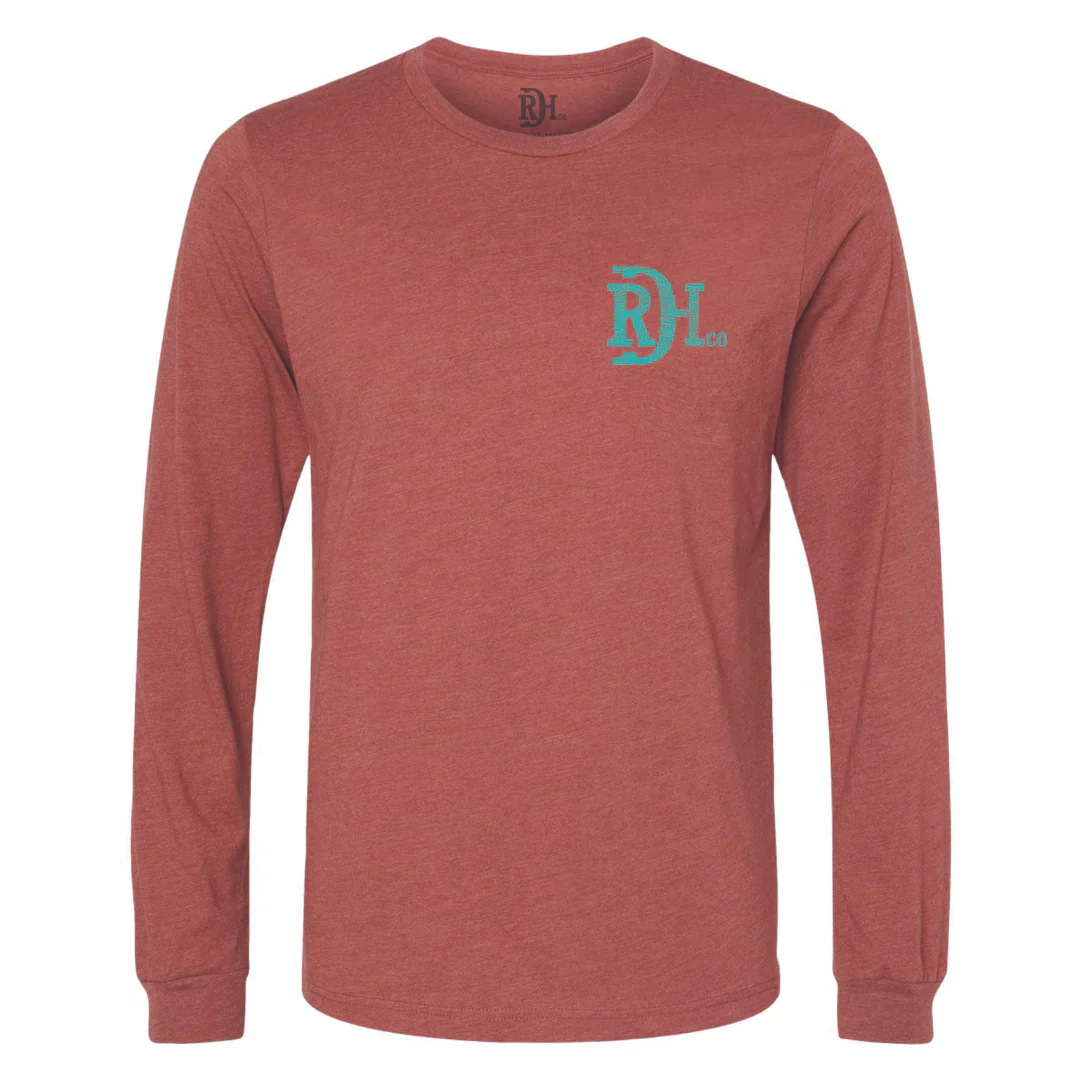 Red Dirt Hat Co. Unisex High Noon Long Sleeve Shirt - Rust Red - Image 2