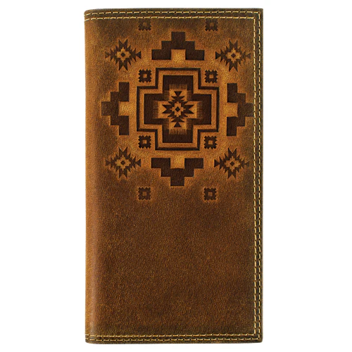 Red Dirt Rodeo Wallet with Southwestern Square Cross- Tan