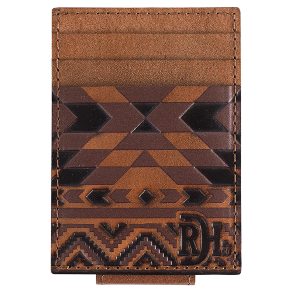 Red Dirt Men's Southwestern Design with Magnet Card Case - Brown
