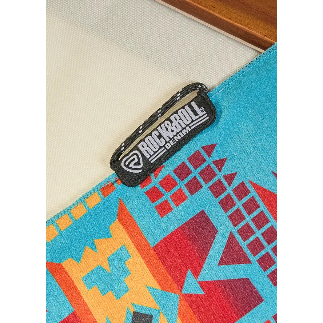 Rock & Roll Aztec Micro Fiber Towel - Turquoise - Image 2