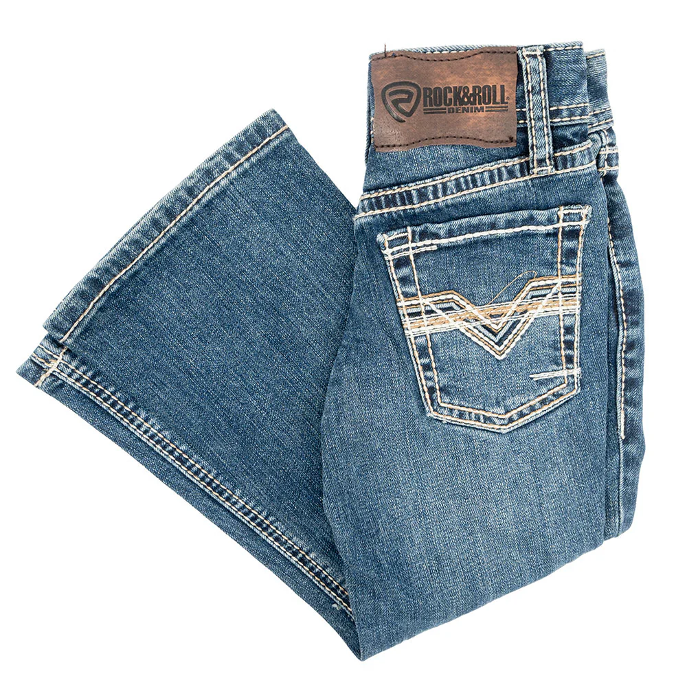 Rock & Roll Boy's BB Gun Boot Cut Jeans- Medium Vintage