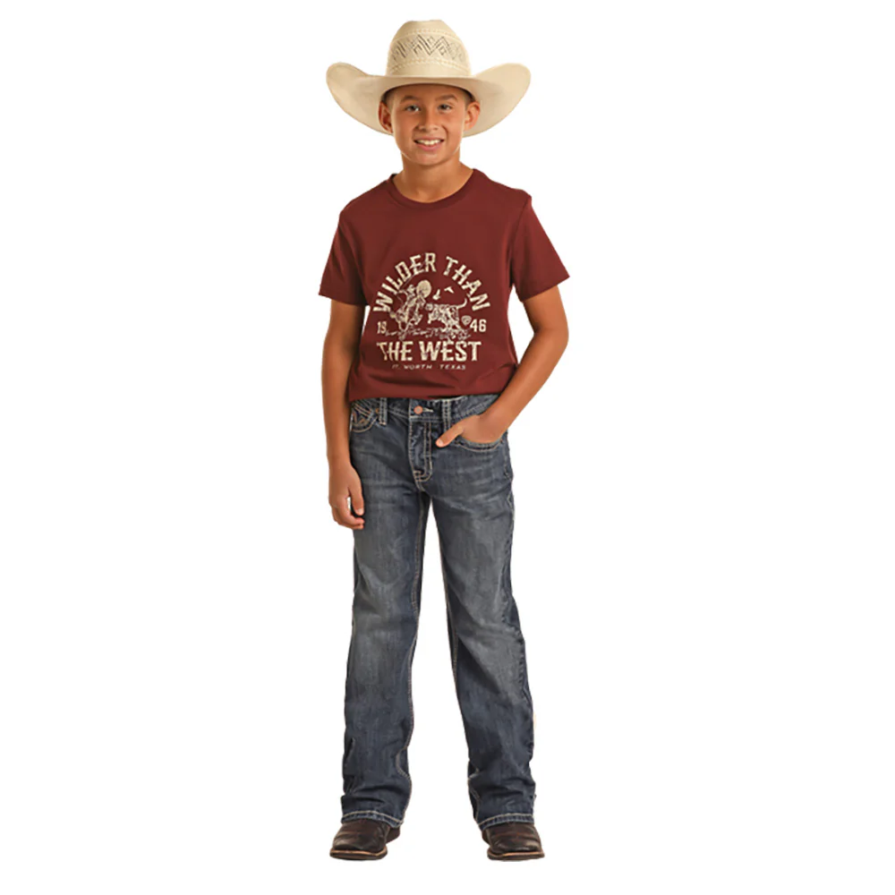 Rock & Roll Boy's BB Gun Stretch Bootcut Jeans - Medium Vintage - Image 2