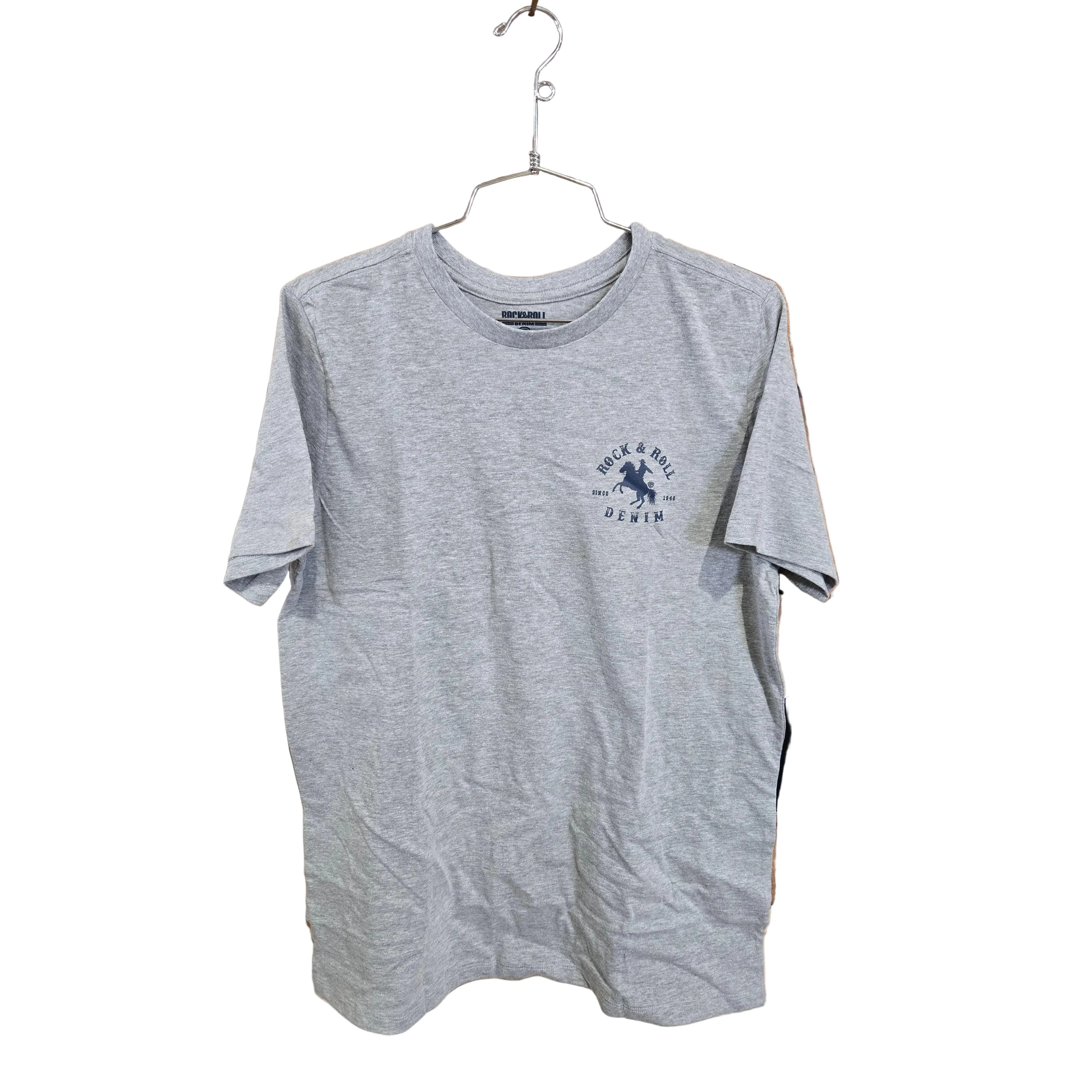 Rock & Roll Boy's Bronco Rider Graphic Tee Shirt - Steel
