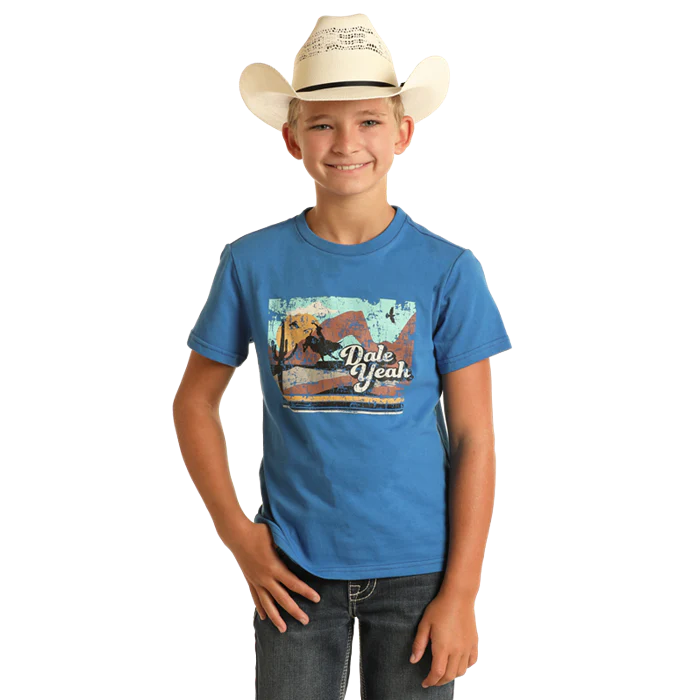 Rock & Roll Boy's Dale Graphic Tee - Sapphire