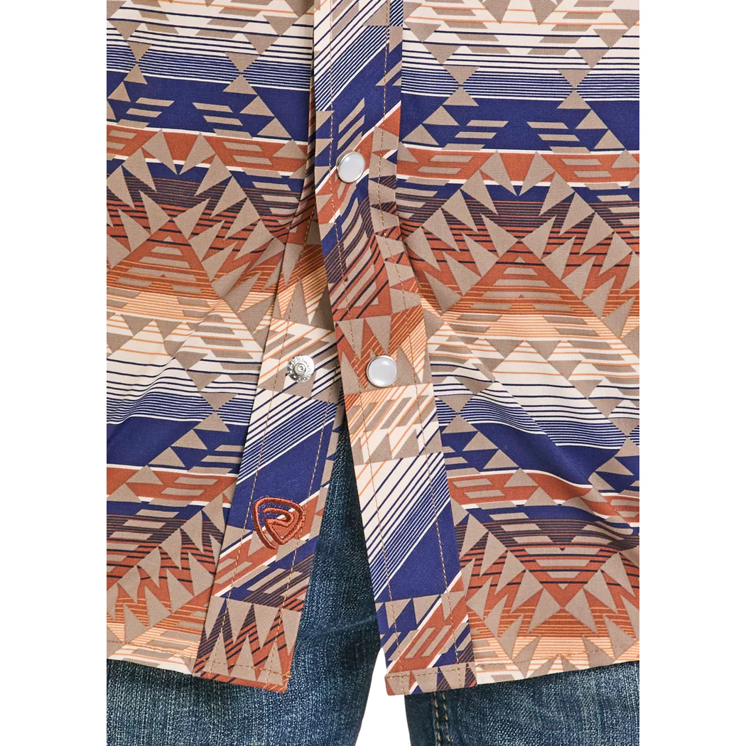 Rock & Roll Boy's Long Sleeve Aztec Print Shirt - Tan - Image 3