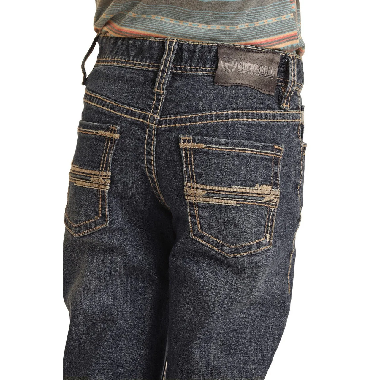 Rock & Roll Boy's Straight Raised Denim Bootcut Jeans - Dark Vintage - Image 3