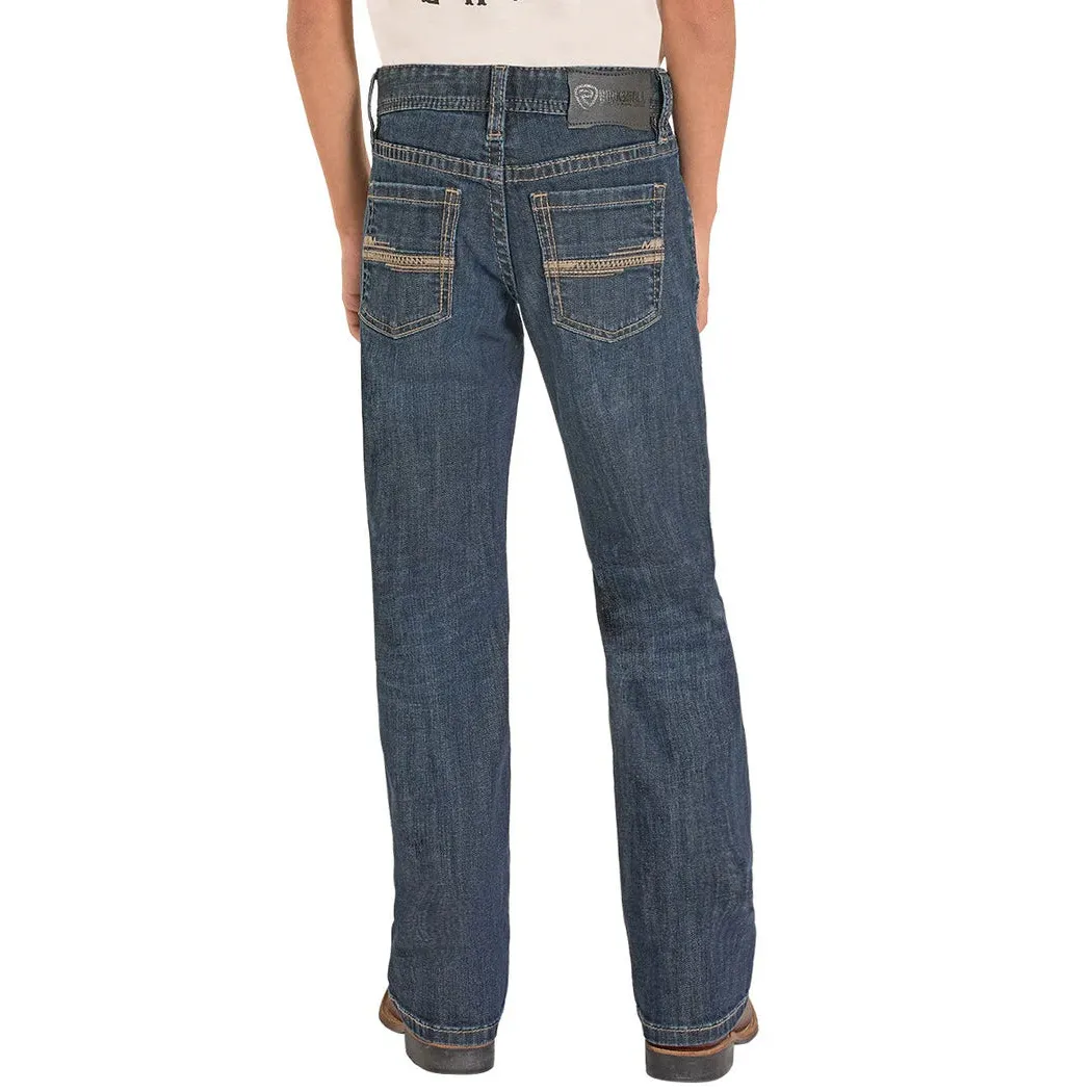 Rock & Roll Boy's Straight Stitch Embroidered Bootcut Jeans - Dark Vintage - Image 2