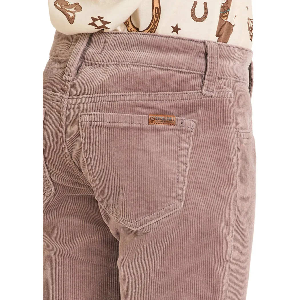 Rock & Roll Girl's Corduroy Flare Jeans - Mauve - Image 4