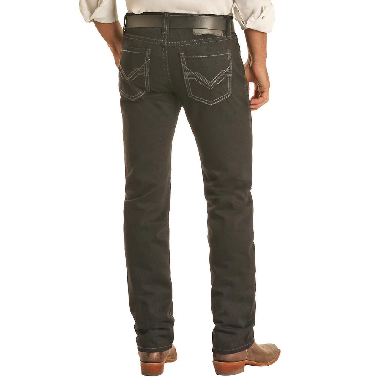 Rock & Roll Men's Black Slim Straight Revolver Jeans - Image 2