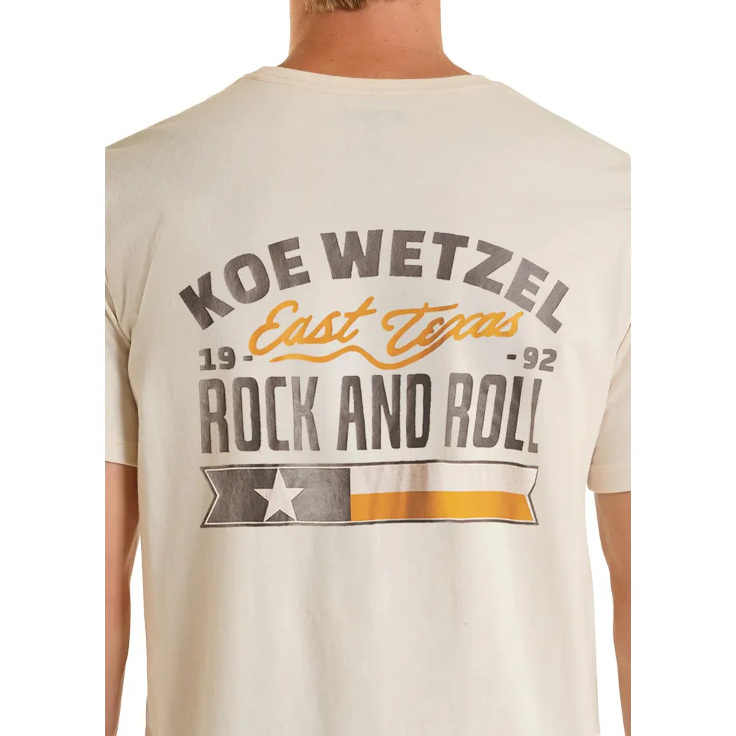 Rock & Roll Men's Koe Wetzel East Texas Graphic Tee Shirt - Cream - Image 3