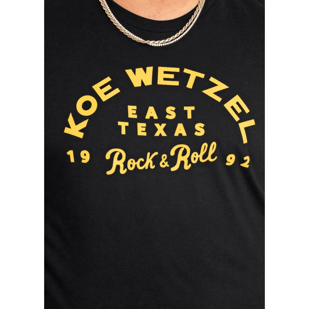 Rock & Roll Men's Koe Wetzel East Texas Rock & Roll Short Sleeve Tee Shirt - Black - Image 2