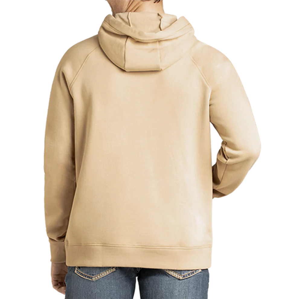 Rock & Roll Men's Long Sleeve Cowboy Graphic Hoodie - Tan - Image 2