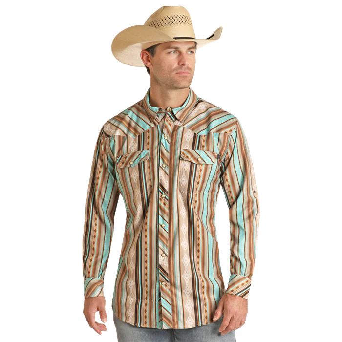 Rock & Roll Men's LS Ripstop Tropical Shirt Tan