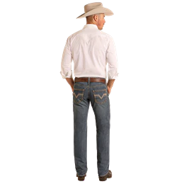 Rock & Roll Men's Pistol Stackable Bootcut Jeans- Medium Wash