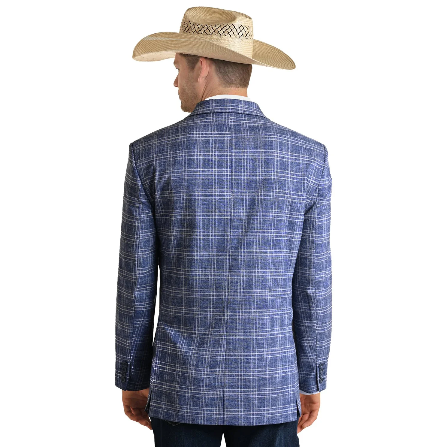 Rock & Roll Men's RRD Plaid Sports Coat - Blue - Image 2