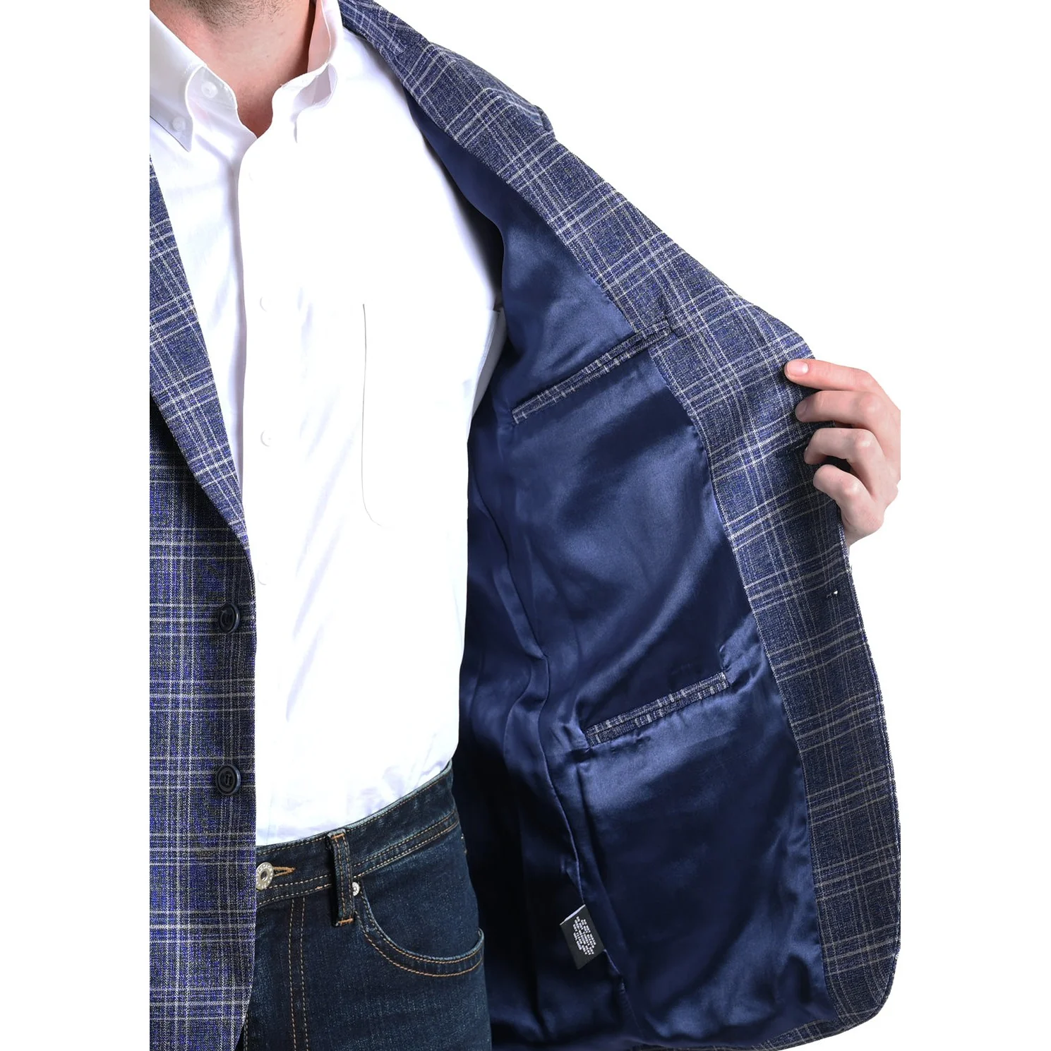 Rock & Roll Men's RRD Plaid Sports Coat - Blue - Image 3