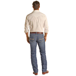Rock & Roll Men's Straight EMB Revolver Jeans - Image 3