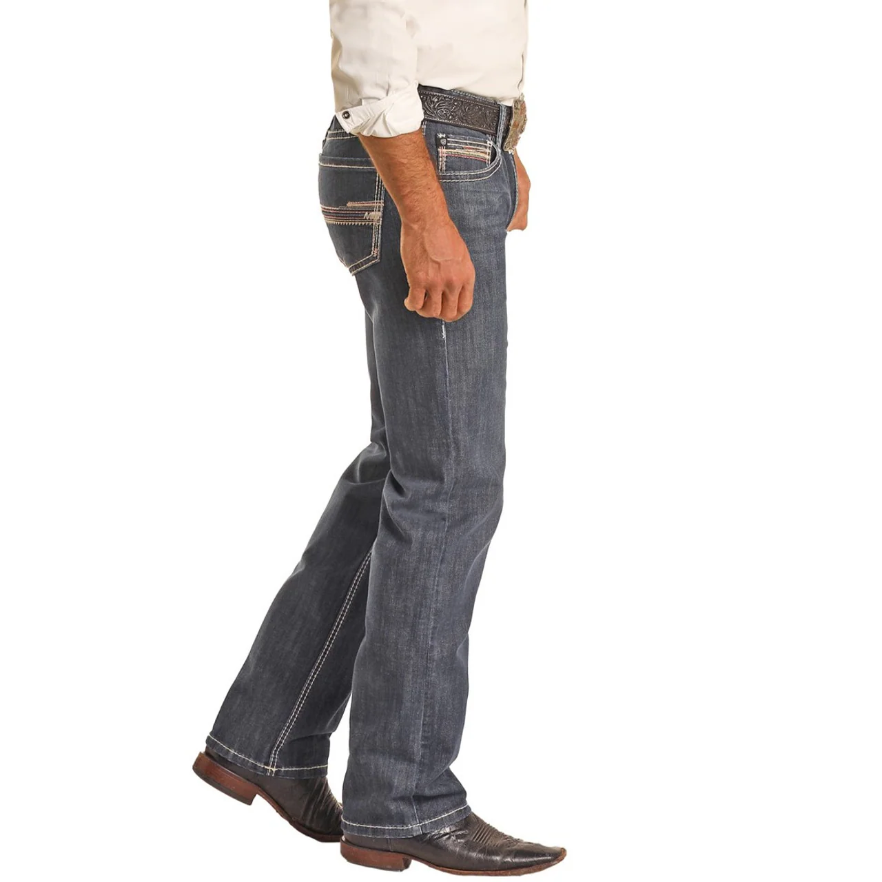 Rock & Roll Men's Slim Fit Stretch Straight Jeans - Image 2