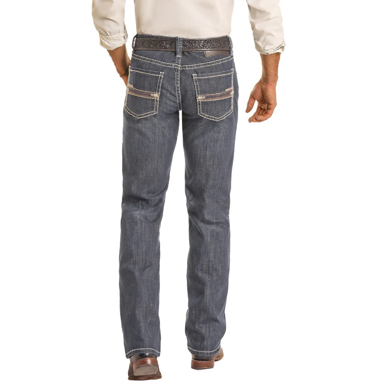 Rock & Roll Men's Slim Fit Stretch Straight Jeans - Image 3