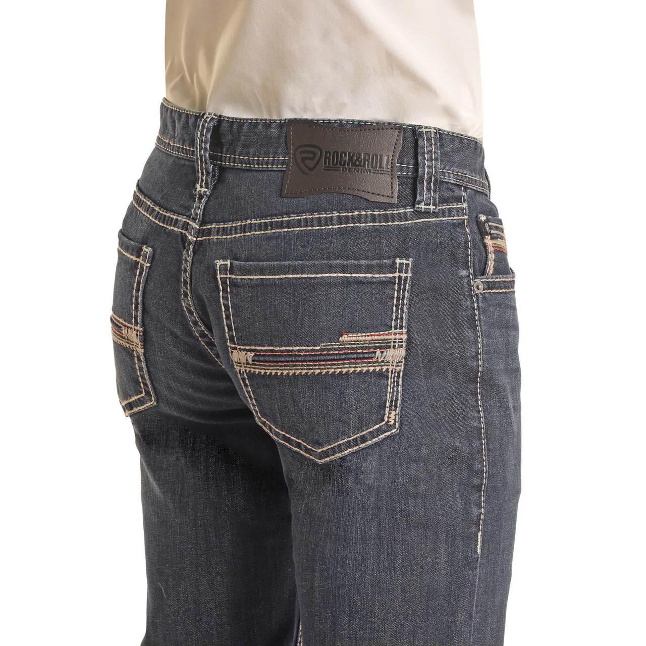 Rock & Roll Men's Slim Fit Stretch Straight Jeans - Image 4