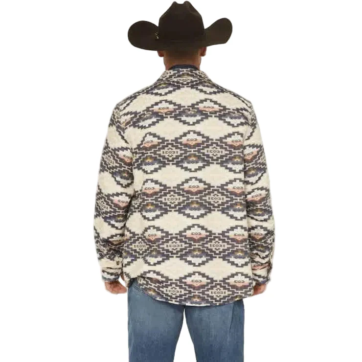 Rock & Roll Men's Western Jacquard Long Sleeve Shacket - Tan - Image 2