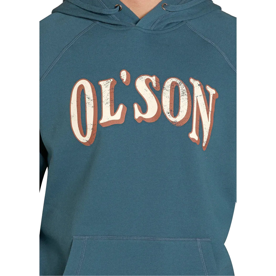 Rock & Roll Unisex Dale Ol'son Graphic Hoodie - Teal - Image 2