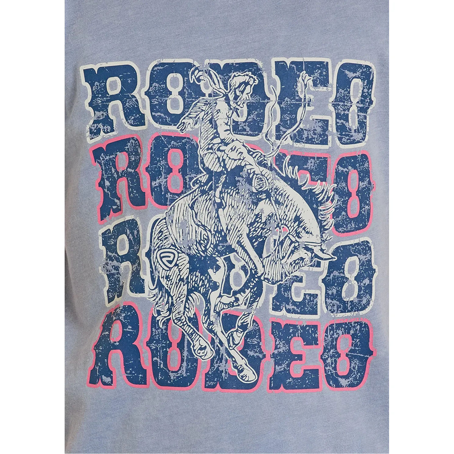 Rock & Roll Girl's Graphic Tee with Star Print-Blue - Image 2