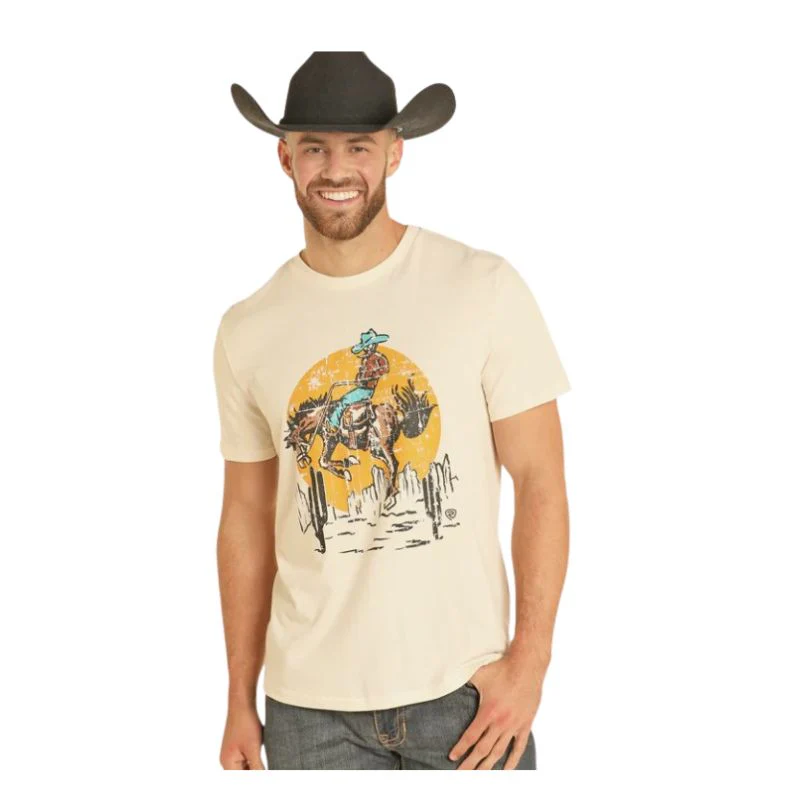 Rock & Roll Unisex Saddle Bronc Graphic T-Shirt - Natural - Image 2