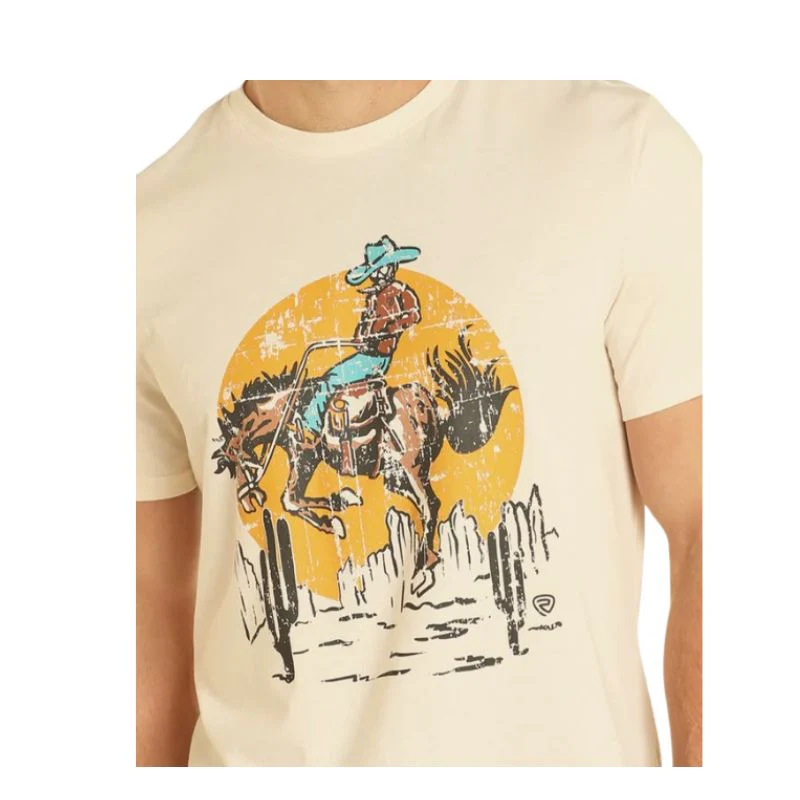 Rock & Roll Unisex Saddle Bronc Graphic T-Shirt - Natural - Image 3