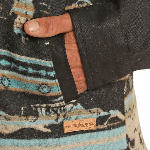 Rock & Roll Men's Canvas & Wool Coat - Black - Image 3