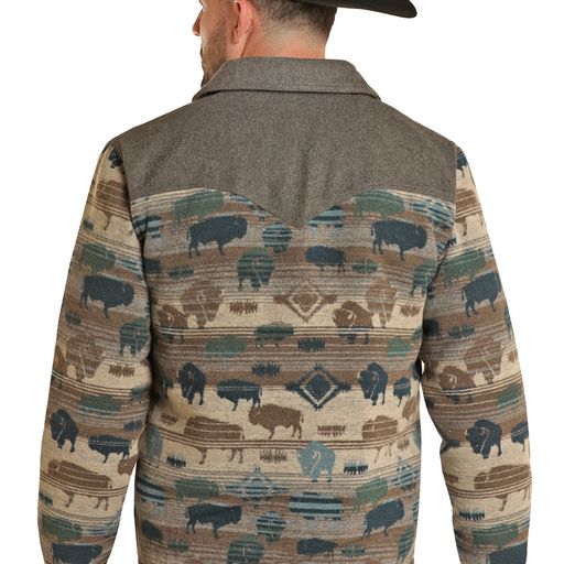 Rock & Roll Men's Buffalo Wool Bomber - Grey - Image 2
