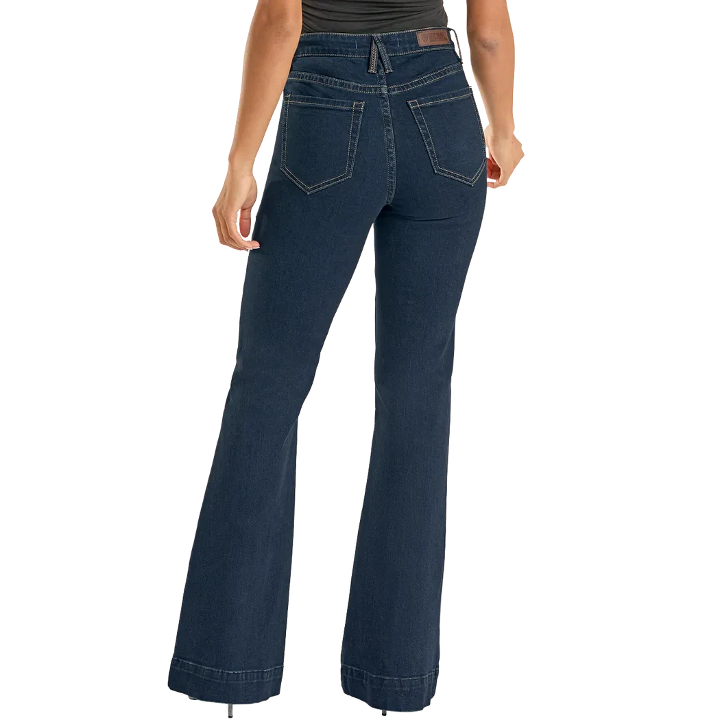 Rock & Roll Women's Carpenter Pocket High Rise Trouser Jeans - Dark Wash - Image 2